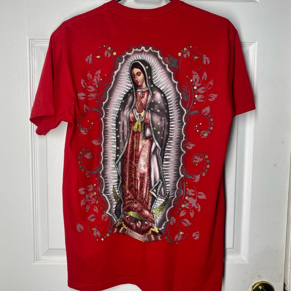 Red Virgin Mary Guadalupe Shirt
